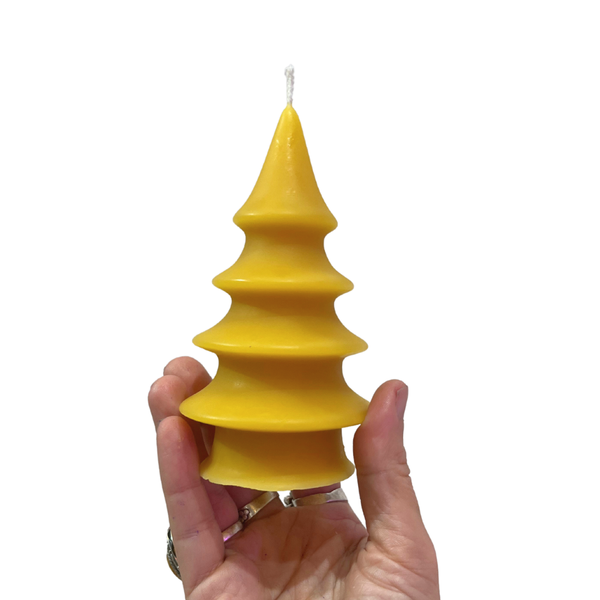 Modern Christmas Tree All Natural Decorative Beeswax Candle