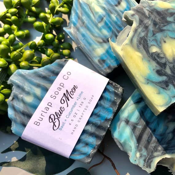 Blue Moon Basil + Cucumber + Lime Handcrafted Artisan Soap
