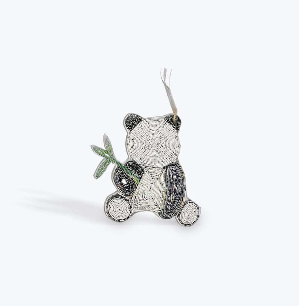 Panda Ornament - Recycled Paper