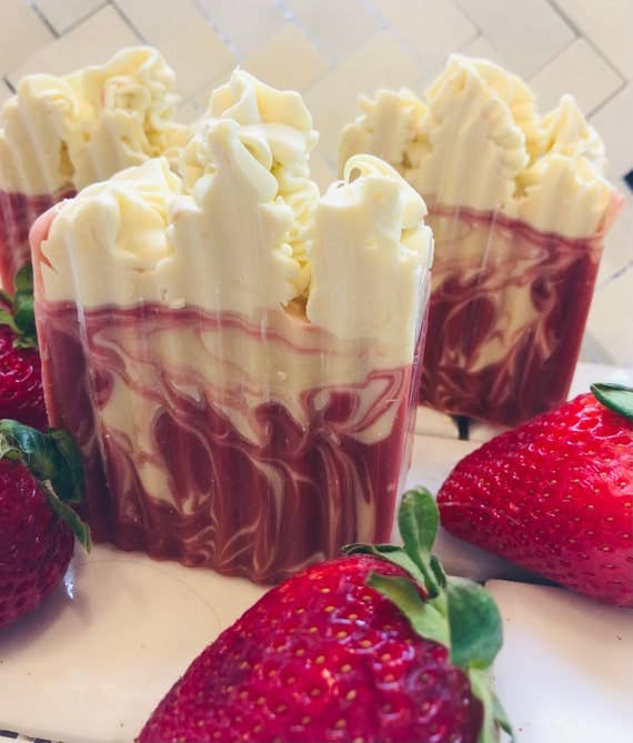 Strawberry Goats Milk Handcrafted Artisan Soap